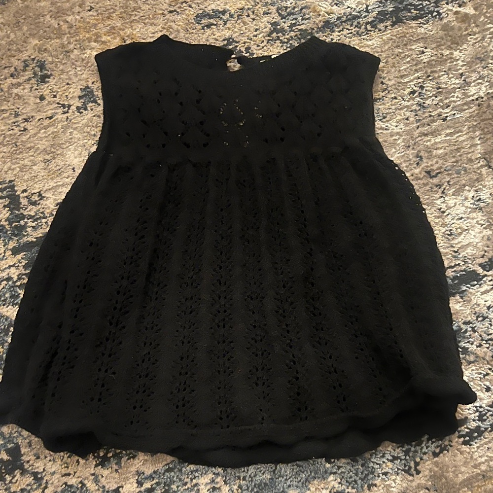 Zara knit/crochet top black